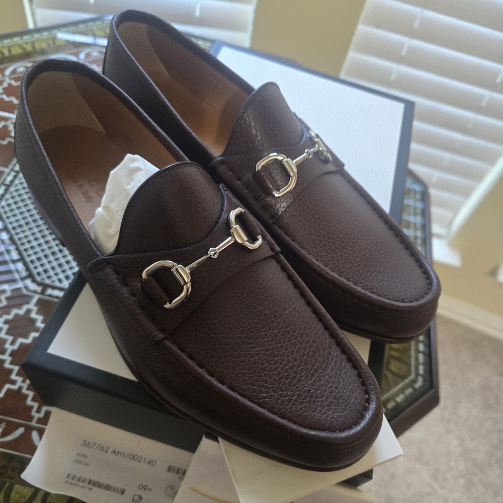 Gucci Brown Leather Horsebit Loafer Gucci Size 9.5/US10 NWT